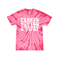 thumbnail image 1 of Womens Funny Cute Groovy Tanned Tatted & Tipsy Design Tie-Dye Ladies Short Sleeve T-Shirt-Pink Tie-Dye-X-Large, 1 of 1