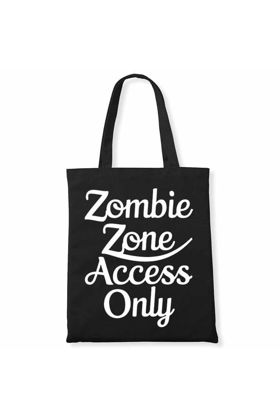 Womens Funny Halloween Women Fun Zombie Zone Access Only Canvas Bag 1Pc
