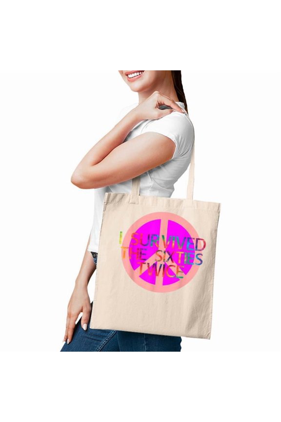 Womens Funny I Survived The Sixties Twice Birthday Tote Bag