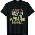 thumbnail image 1 of Womens Funny Just A Boy In Love With His Mama T-Shirt Black Large, 1 of 5