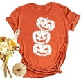 Womens Funny Leopard Pumpkin Shirts Short Sleeve Halloween Thanksgiving ...