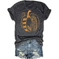 thumbnail image 1 of Womens Funny Leopard Pumpkin Shirts Short Sleeve Halloween Thanksgiving Fall T-Shirts Graphic Tee Tops, 1 of 1