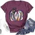 thumbnail image 1 of Womens Funny Leopard Pumpkin Shirts Short Sleeve Halloween Thanksgiving Fall T-Shirts Graphic Tee Tops, 1 of 1