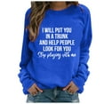 thumbnail image 1 of Womens Funny Letter Graphic Sweatshirts Long Sleeve Loose Lightweight Pullovers Tops, 1 of 5