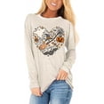 thumbnail image 1 of Womens Funny Long Sleeve Halloween Thanksgiving Fall Pumpkin T-Shirts Graphic Tee Tops, 1 of 1