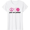 thumbnail image 1 of Womens Funny Pickleball Shirt Ladies Peace Love Pickleball Pink T-Shirt, 1 of 3