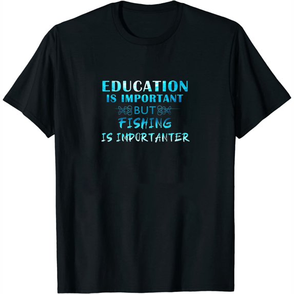 Womens Funny Quote Fishing Shirt Printed Short Sleeve T-Shirt Black X-Large