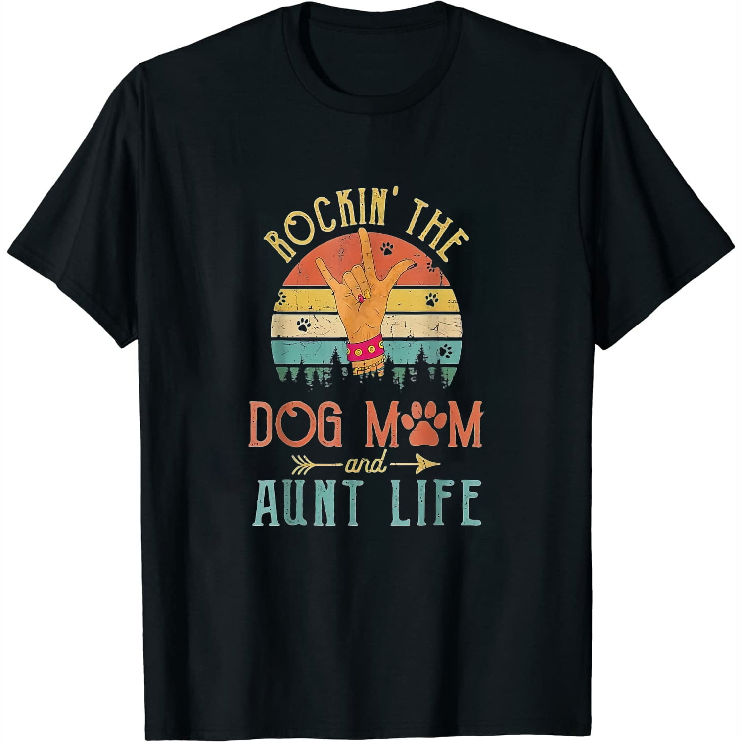 Womens Rockin' The Dog Mom & Aunt Life Shirt Auntie Gift T-Shirt Womens Rockin' The Dog Mom & Aunt Life Shirt Auntie Gift T-Shirt