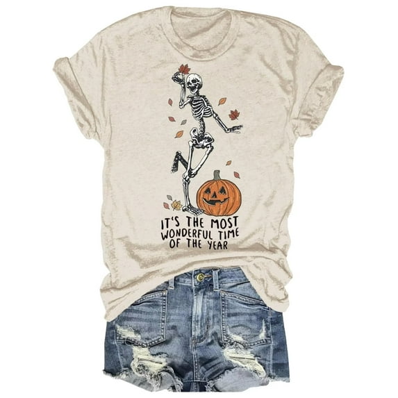 Womens Funny Short Sleeve Heart Halloween Thanksgiving Fall T-Shirts Graphic Tee Tops