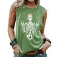 thumbnail image 1 of Womens Funny Skull Graphic Tank Tops Summer High Neck Sleeveless Workout Tee Shirts, 1 of 2