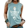 thumbnail image 1 of Womens Funny Skull Graphic Tank Tops Summer High Neck Sleeveless Workout Tee Shirts, 1 of 2