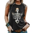 thumbnail image 1 of Womens Funny Skull Graphic Tank Tops Summer High Neck Sleeveless Workout Tee Shirts, 1 of 5