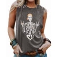 thumbnail image 1 of Womens Funny Skull Graphic Tank Tops Summer High Neck Sleeveless Workout Tee Shirts, 1 of 2