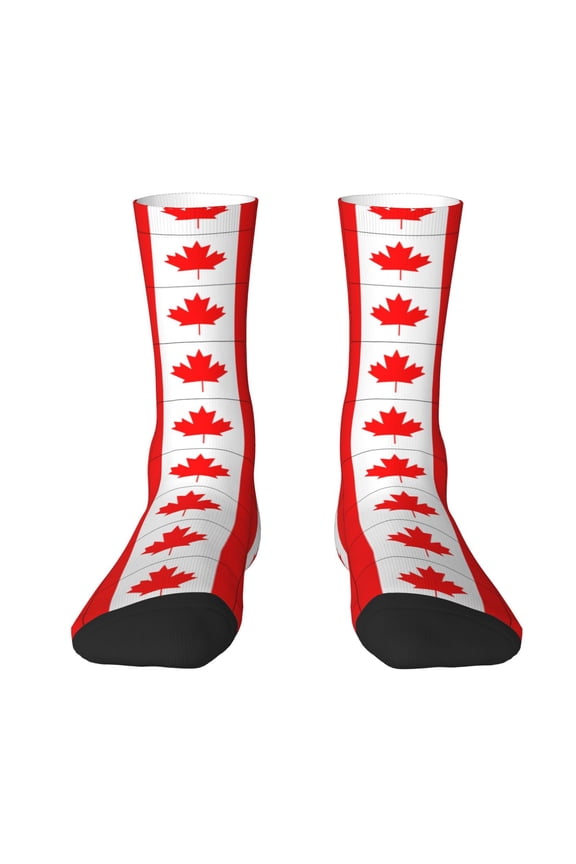 Womens Funny Socks Canada Flag Printed Patterned Socks Novelty Socks
