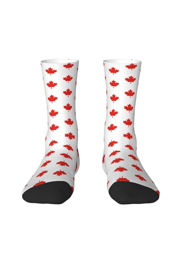 Womens Funny Socks Canada Maple Leaf Printed Patterned Socks Novelty Socks