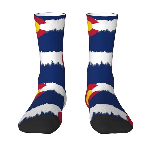 Womens Funny Socks Colorado Snow Mountain Printed Patterned Socks Novelty Socks