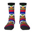 thumbnail image 1 of Womens Funny Socks Haitian Flag Printed Patterned Socks Novelty Socks, 1 of 7