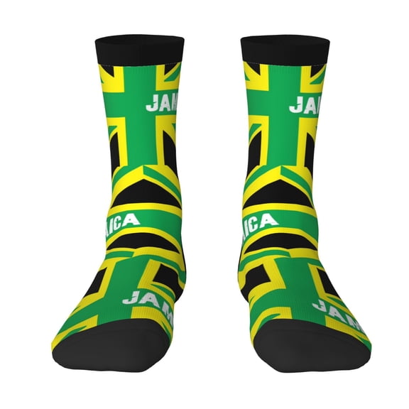 Womens Funny Socks Jamaica Jamaican Kingdom Flag Printed Patterned Socks Novelty Socks