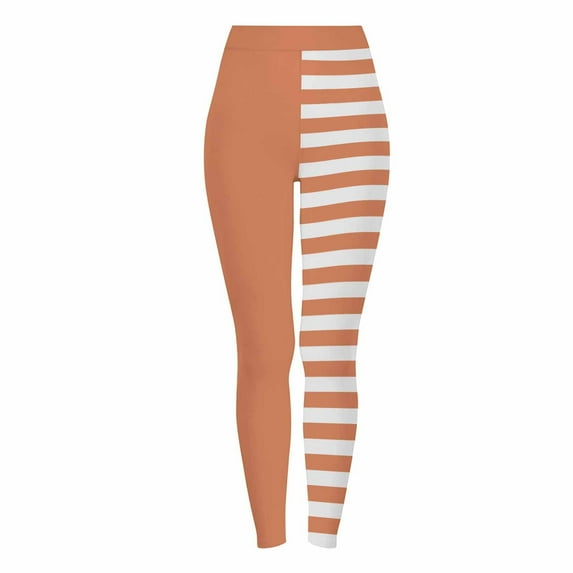 Womens Funny Stripe Printed Leggings Footless Stretchy Tights Soft Comfortable Halloween Pants 2025 Fashion