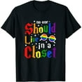 thumbnail image 1 of Womens Funny Support Lgbt Pride No One Should Live In A Closet T Shirt White Small, 1 of 5