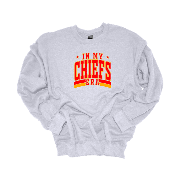 Womens Funny Swift Sweatshirt In My Chiefs Era Football Kelce Cozy Crewneck Sweatshirt-Ash Grey-Medium