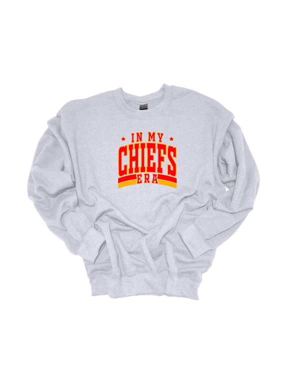 Womens Funny Swift Sweatshirt In My Chiefs Era Football Kelce Cozy Crewneck Sweatshirt-Ash Grey-Medium