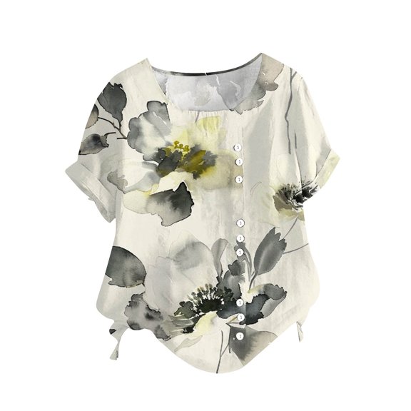 Womens Funny T Shirts Under 10 Dollars Sleeveless Tops For Women Workout Womens Tops Dressy Casual Short Sleeve Round Neck Beach Shirt Sunshine White