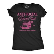 Womens Funny T Shirts Anti Social Book Club Sarcastic Reading Lovers Tee For Ladies Womens Graphic Tees