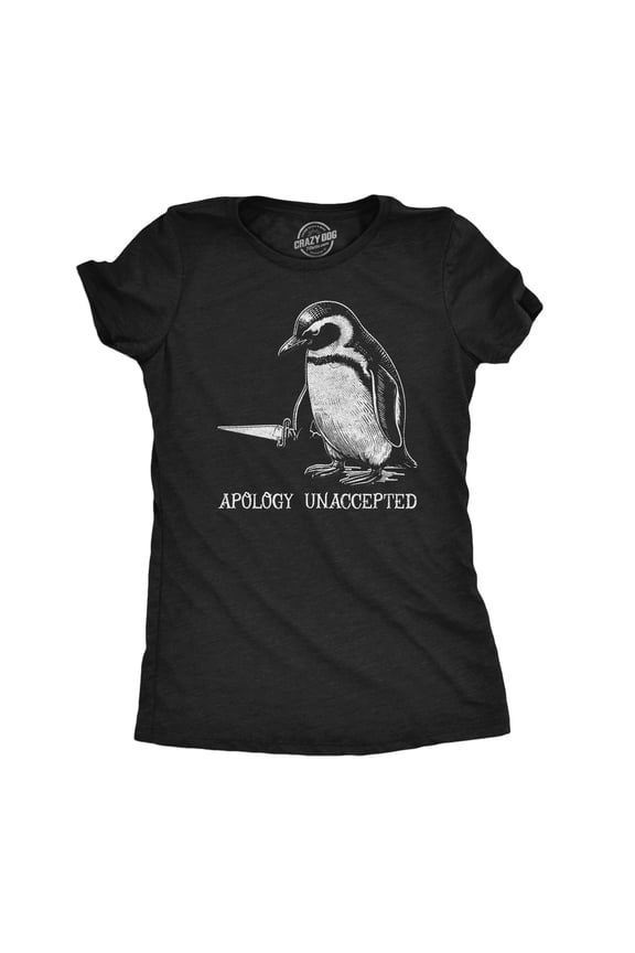 Womens Funny T Shirts Apology Unaccepted Sarcastic Penguin Graphic Novelty Tee for Ladies Womens Graphic Tees