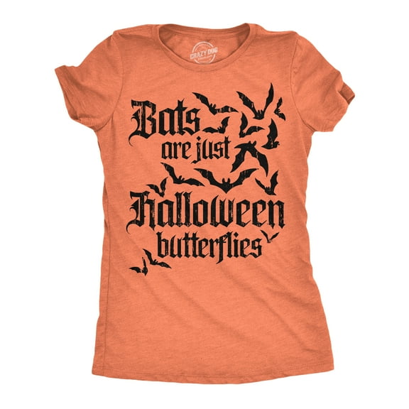 Womens Funny T Shirts Bats Are Just Halloween Butterflies Sarcastic Graphic Novelty Tee For Ladies Womens Graphic Tees