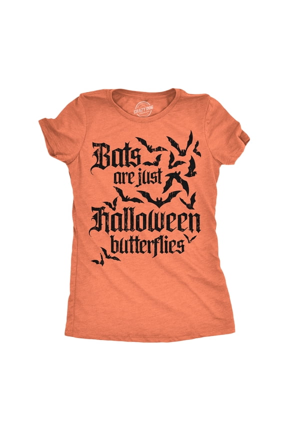 Womens Funny T Shirts Bats Are Just Halloween Butterflies Sarcastic Graphic Novelty Tee For Ladies Womens Graphic Tees