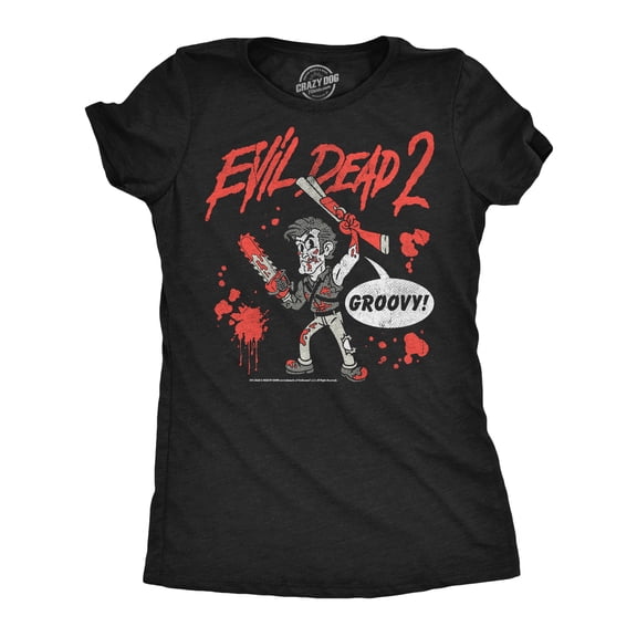 Womens Funny T Shirts Cartoon Ash Evil Dead Movie Tee For Ladies Womens Graphic Tees