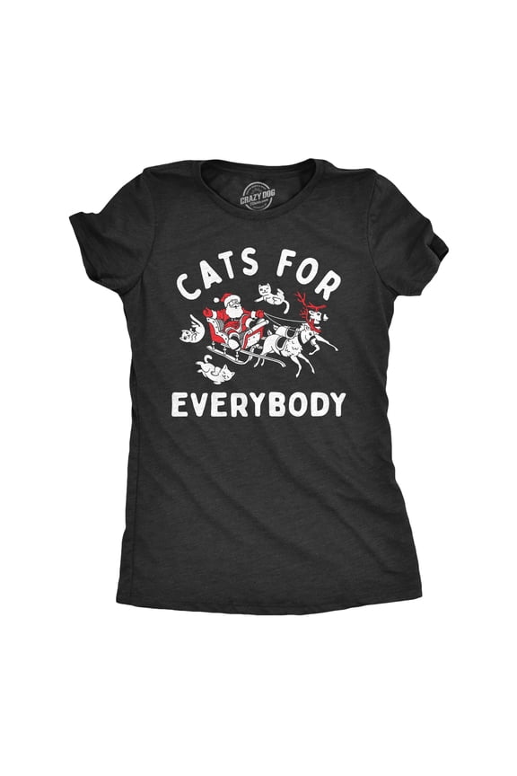 Womens Funny T Shirts Cats for Everybody Sarcastic Christmas Kitten Graphic Tee for Ladies Womens Graphic Tees