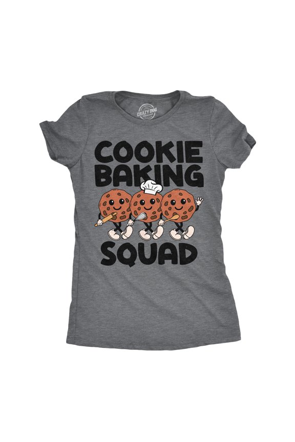 Womens Funny T Shirts Cookie Baking Squad Sarcastic Sweets Lovers Tee For Ladies Womens Graphic Tees