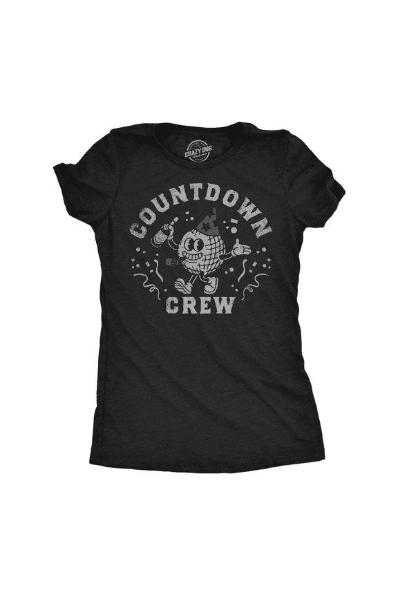 Womens Funny T Shirts Countdown Crew Sarcastic New Years Eve Graphic Novelty Tee for Ladies Womens Graphic Tees