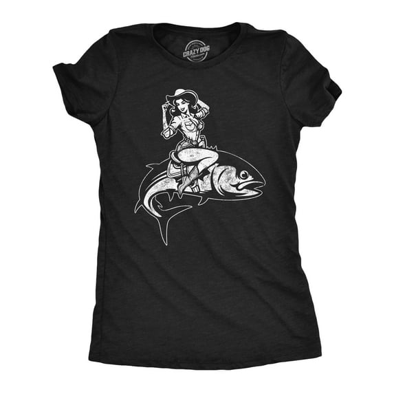 Womens Funny T Shirts Cowgirl Fish Sarcastic Fishing Graphic Novelty Tee For Ladies Womens Graphic Tees