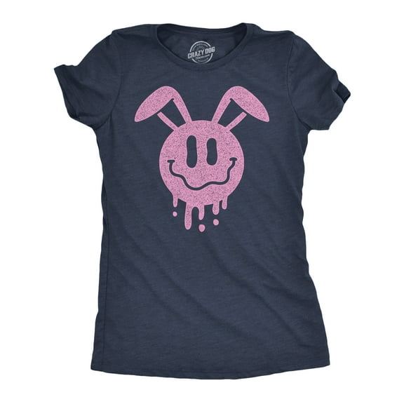 Womens Funny T Shirts Dripping Easter Bunny Smile Graphic Tee for Ladies Womens Graphic Tees
