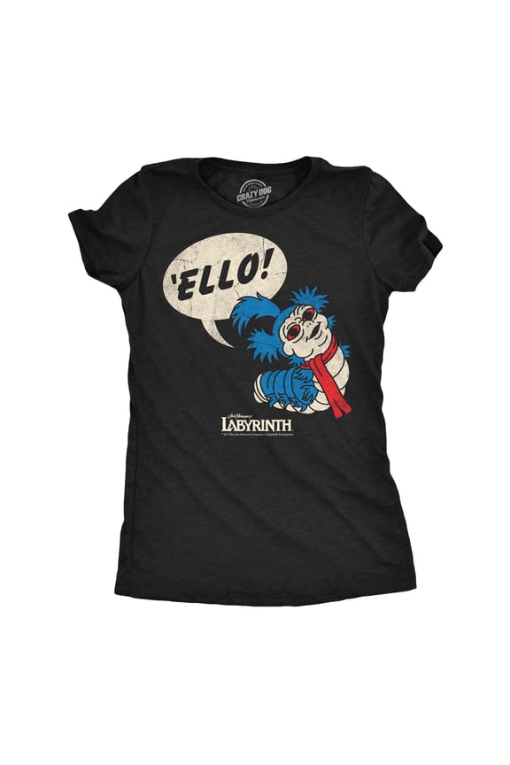 Womens Funny T Shirts Ello Worm Jim Henson's Labyrinth Movie Tee For Ladies Womens Graphic Tees