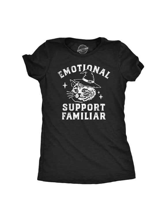 Womens Funny T Shirts Emotional Support Familiar Sarcastic Halloween Graphic Tee for Ladies Womens Graphic Tees
