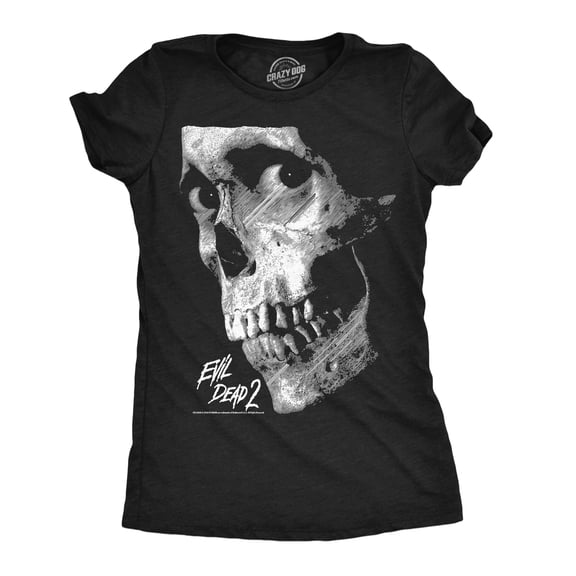 Womens Funny T Shirts Evil Dead 2 Skull Horror Movie Tee For Ladies Womens Graphic Tees