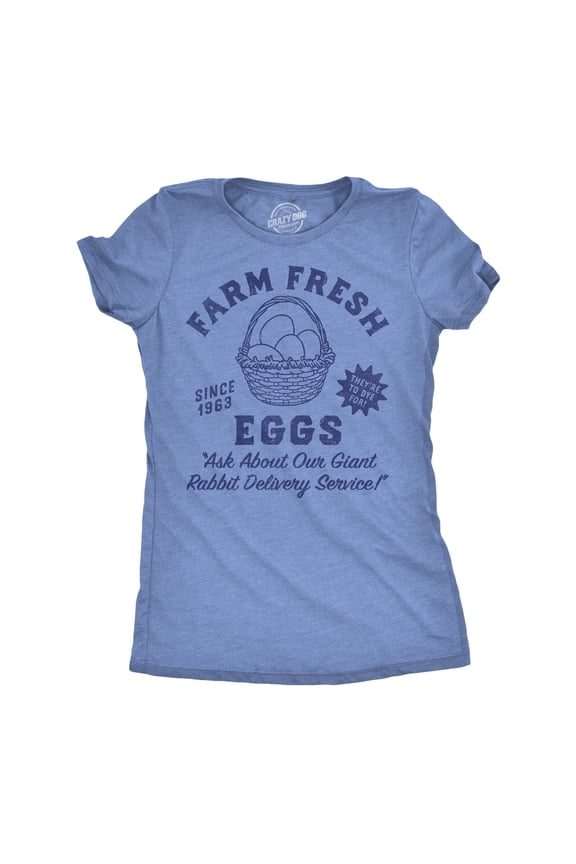 Womens Funny T Shirts Farm Fresh Eggs Sarcastic Easter Graphic Novelty Tee for Ladies Womens Graphic Tees
