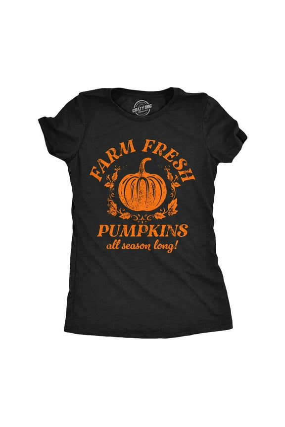 Womens Funny T Shirts Farm Fresh Pumpkins Sarcastic Halloween Graphic Tee for Ladies Womens Graphic Tees