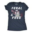 thumbnail image 1 of Womens Funny T Shirts Feral and Free Sarcastic Fourth Of July Graphic Novelty Tee for Ladies Womens Graphic Tees, 1 of 7