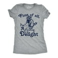 thumbnail image 1 of Womens Funny T Shirts First Of All Im A Delight Sarcastic Graphic Novelty Tee for Ladies Womens Graphic Tees, 1 of 9