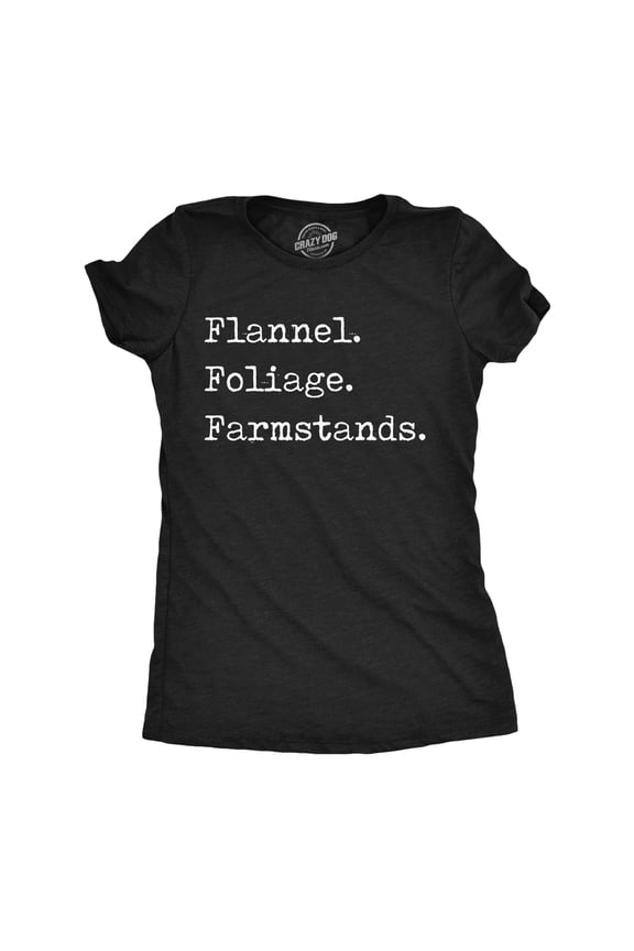 Womens Funny T Shirts Flannel Foliage Farmstands Sarcastic Fall Lovers Graphic Novelty Tee for Ladies Womens Graphic Tees