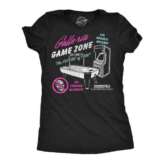 Womens Funny T Shirts Galleria Game Zone Sarcastic Terminator 2 Movie Tee For Ladies Womens Graphic Tees