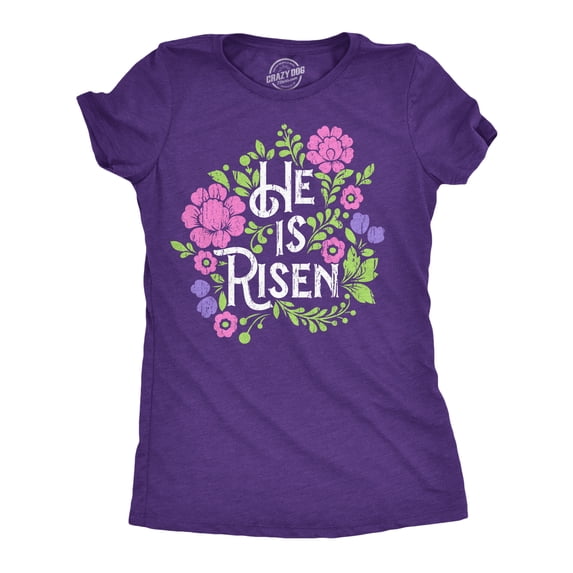 Womens Funny T Shirts He Is Risen Cute Easter Sunday Christian Tee For Ladies Womens Graphic Tees