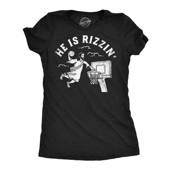 Womens Funny T Shirts He Is Rizzin Sarcastic Jesus Graphic Tee for Ladies Womens Graphic Tees