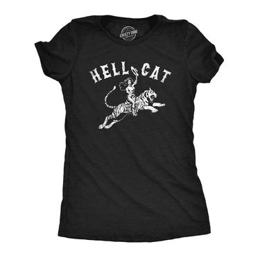 Womens Funny T Shirts Hell Cat Sarcastic Tiger Graphic Novelty Tee for Ladies Womens Graphic Tees