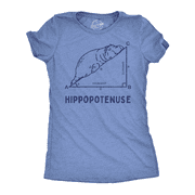 Womens Funny T Shirts Hippopotenuse Sarcastic Hippo Graphic Tee for Ladies Womens Graphic Tees